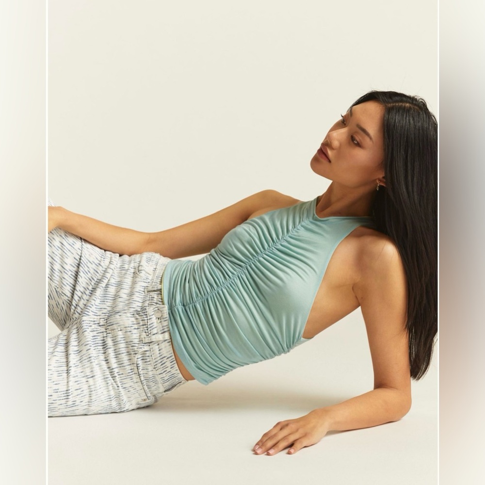 Anthropologie Pilcro Ruched Reversible top - Picture 3 of 9